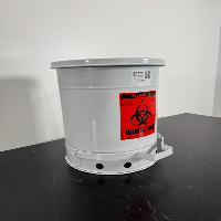 Justrite 10 Gal. Biohazard Waste Can image 0
